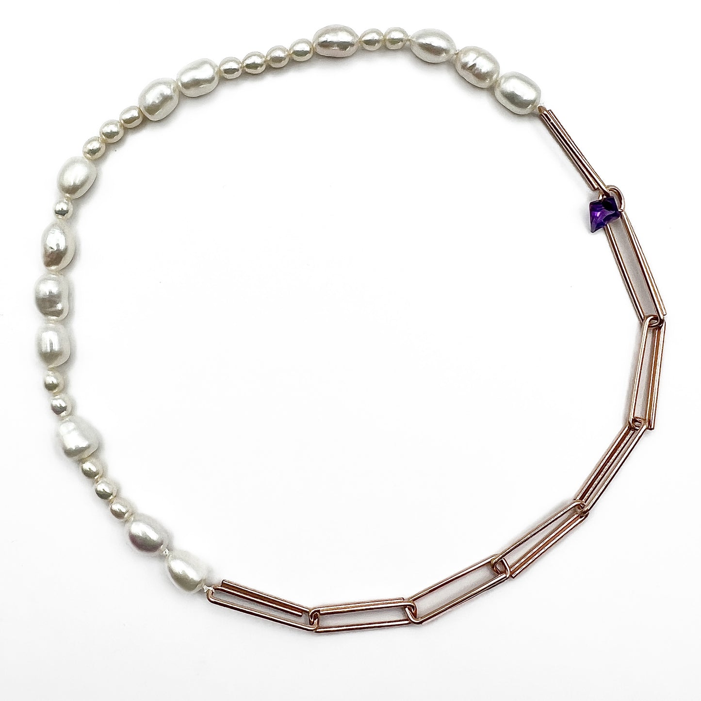 KITE AMETHYST AND PEARLS NECKLACE