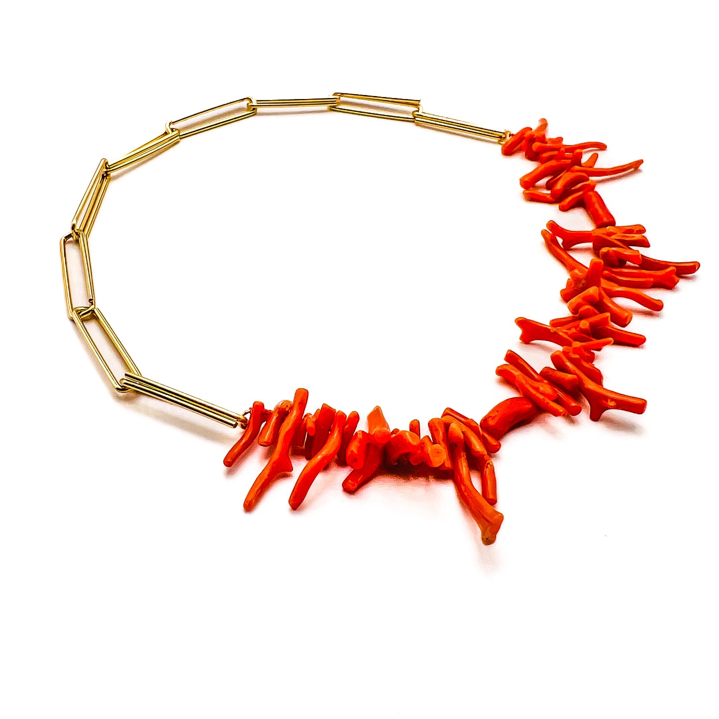 CORAL AND GOLD NECKLACE