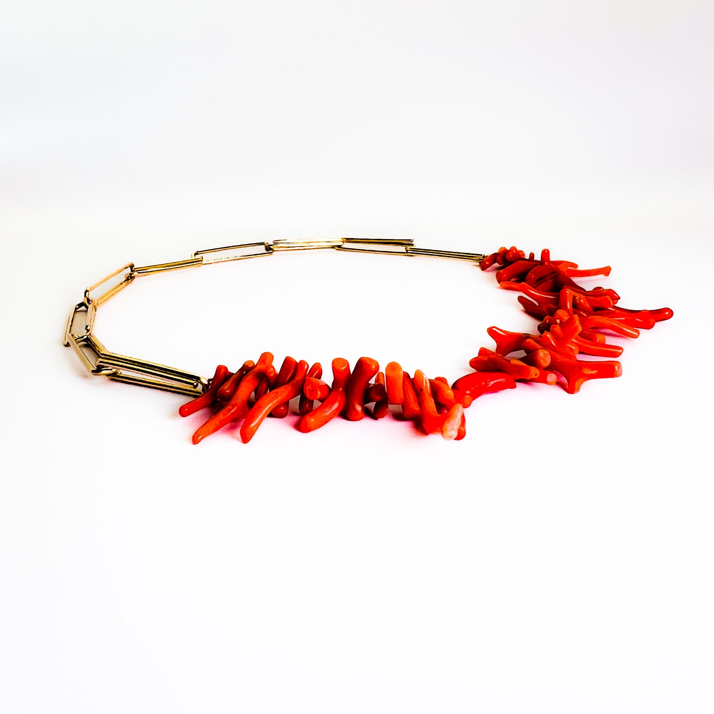 CORAL AND GOLD NECKLACE
